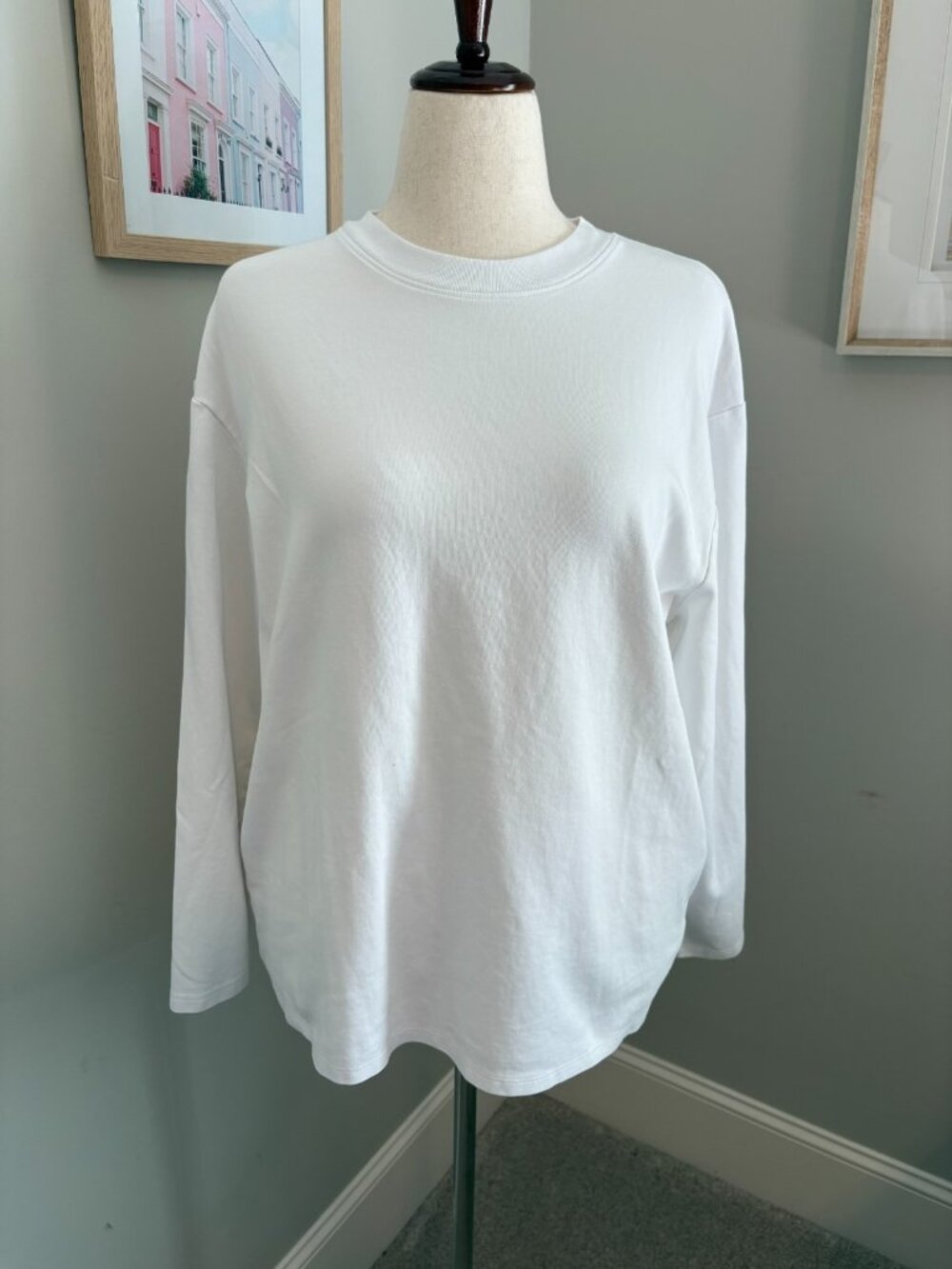 Zara L Long Sleeve White Shirt Inditex 100% Cotton